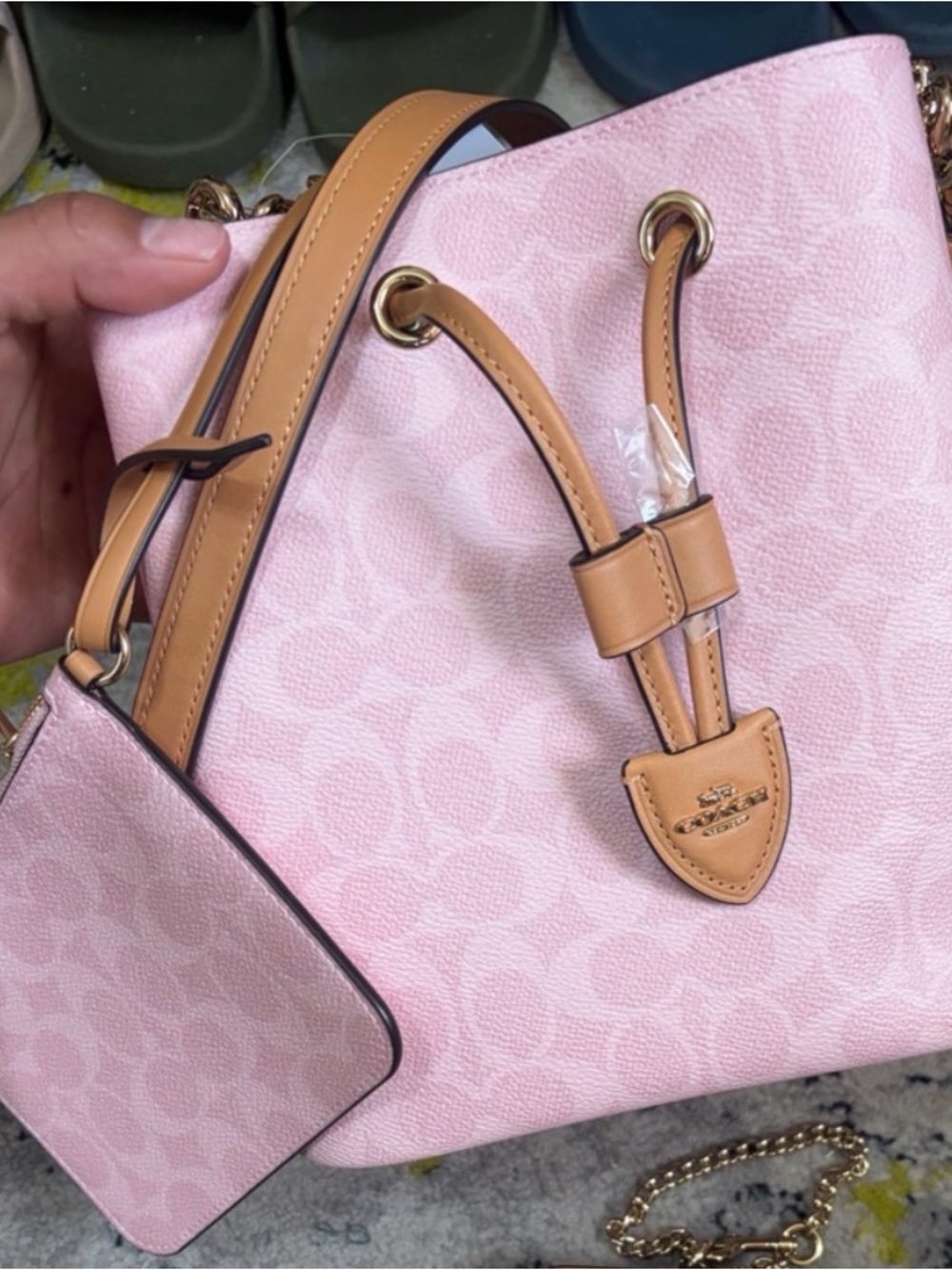 Coach Powder Pink Rowan Bucket Bag